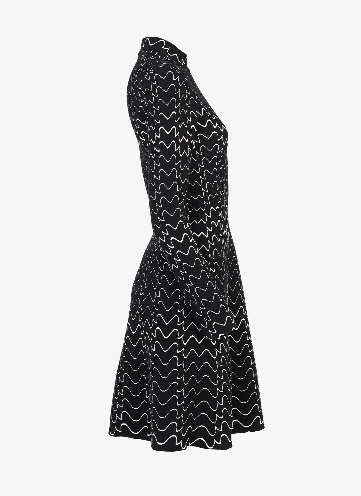 LONG SLEEVE DRESS FILIGRANE BLACK/WHITE ALAÏA BLACK/WHITE  LONG SLEEVE DRESS FILIGRANE BLACK/WHITE